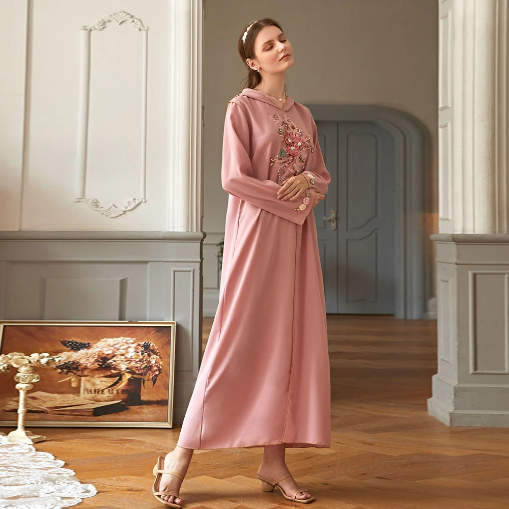 Eid Kaftan Mujer Дубай Abaya Турция хиджаб с капюшоном мусульманское платье мусульманская