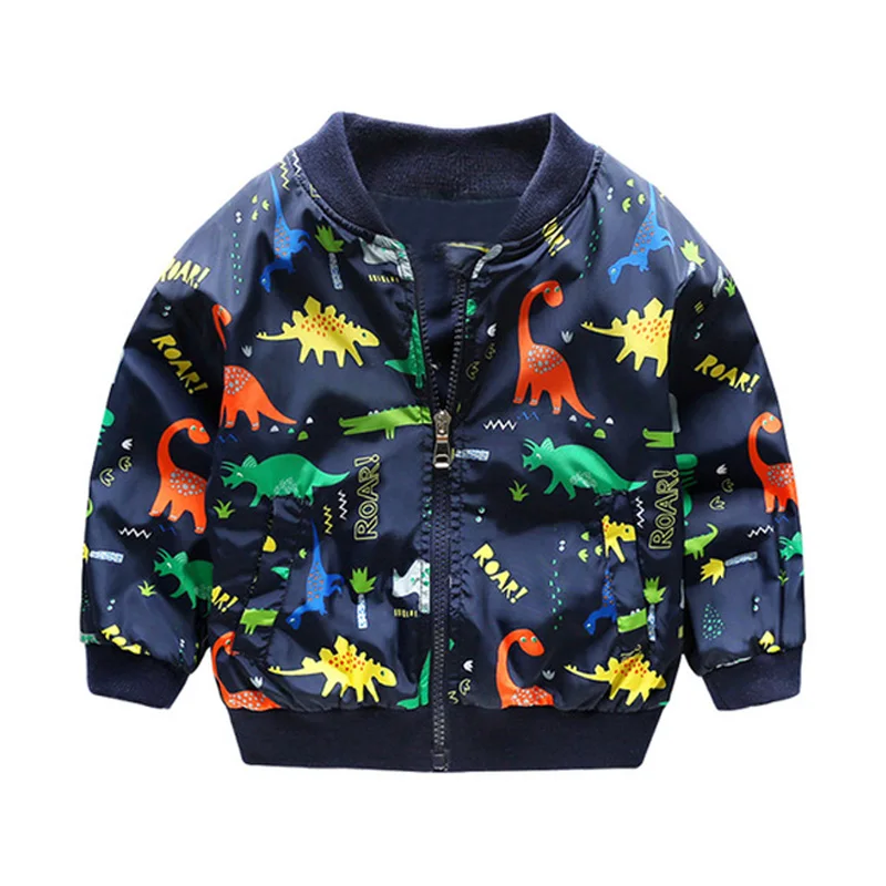 dinosaur jacket Детские куртки; сезон осень-весна; детская верхняя одежда; пальто с милым динозавром; куртки для мальчиков; ветровка для маленьких мальчиков и девочек; От 1 до 7 лет - Цвет: dinosaur jacket