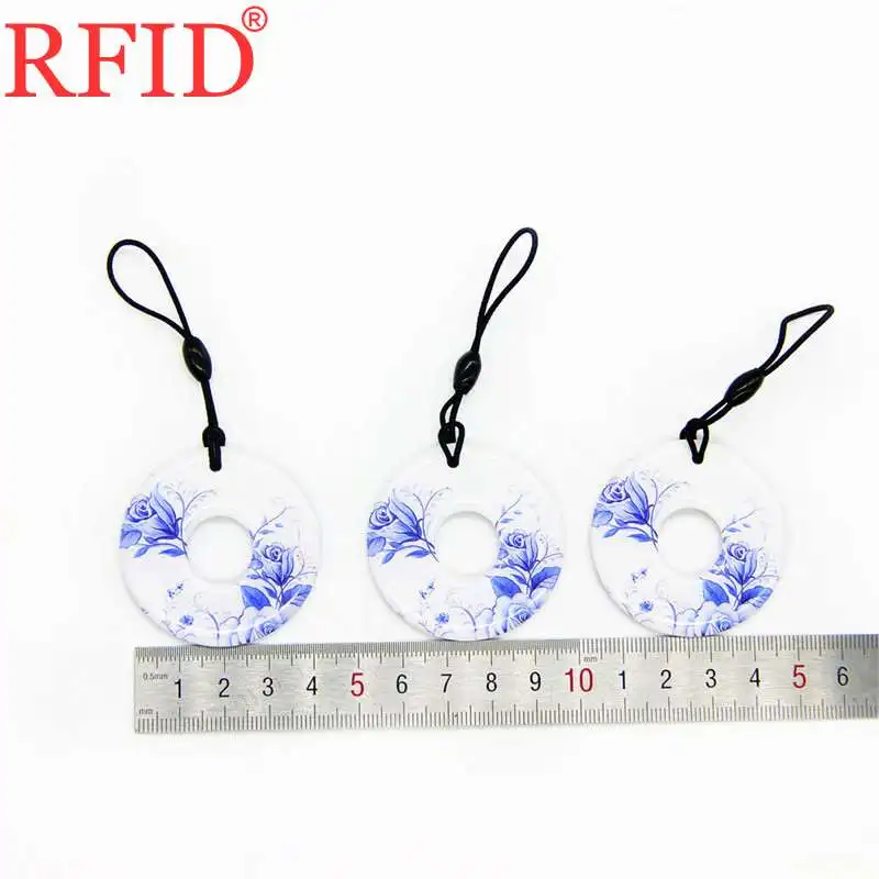 ID 125khz EM4100 TK4100 RFID Read Only Circular Dropping Glue Waterproof Key Ring Token Tag Access Control Accessories 1pcs |