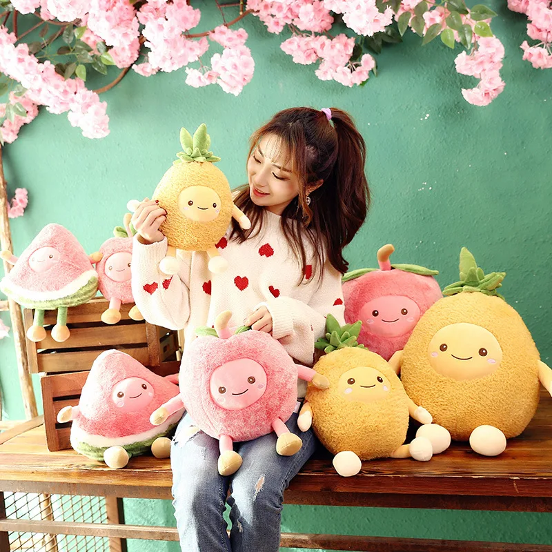 Kawaii подушка в форме фрукта арбуз яблоко сосновая плюшевая игрушка мягкая кукла