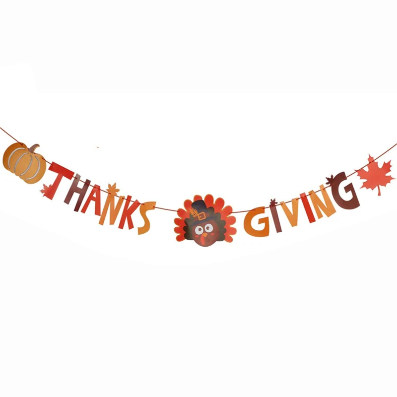

Thanksgiving Party Decorations-with GIVE Thanks Banner And Turkey Maple Leaves Great Thanksgiving Party Supplies
