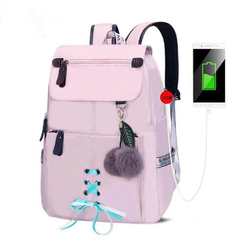 Водонепроницаемая школьная сумка для девочек подростков однотонный рюкзак