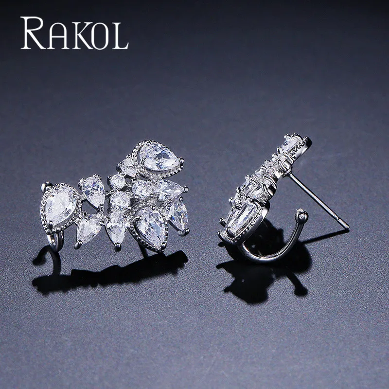 RAKOL новый корейский ААА кубического циркония белого цвета с украшением в виде