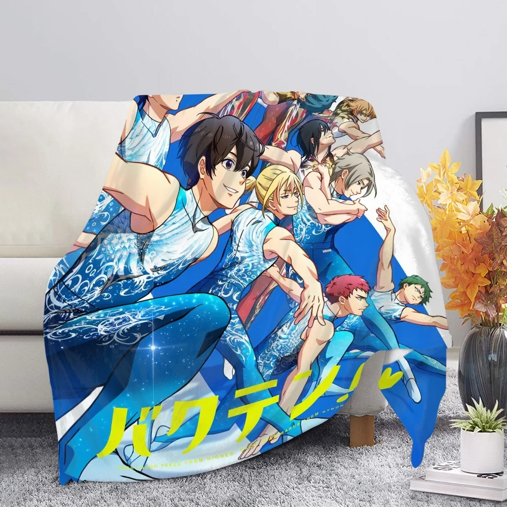 

Upetstory Soft Throw Blankets Bakuten!! Backflip!! Anime Flannel Plush Blankets for Adult Kids Bedroom Bed Sofa Decor Warm Quilt