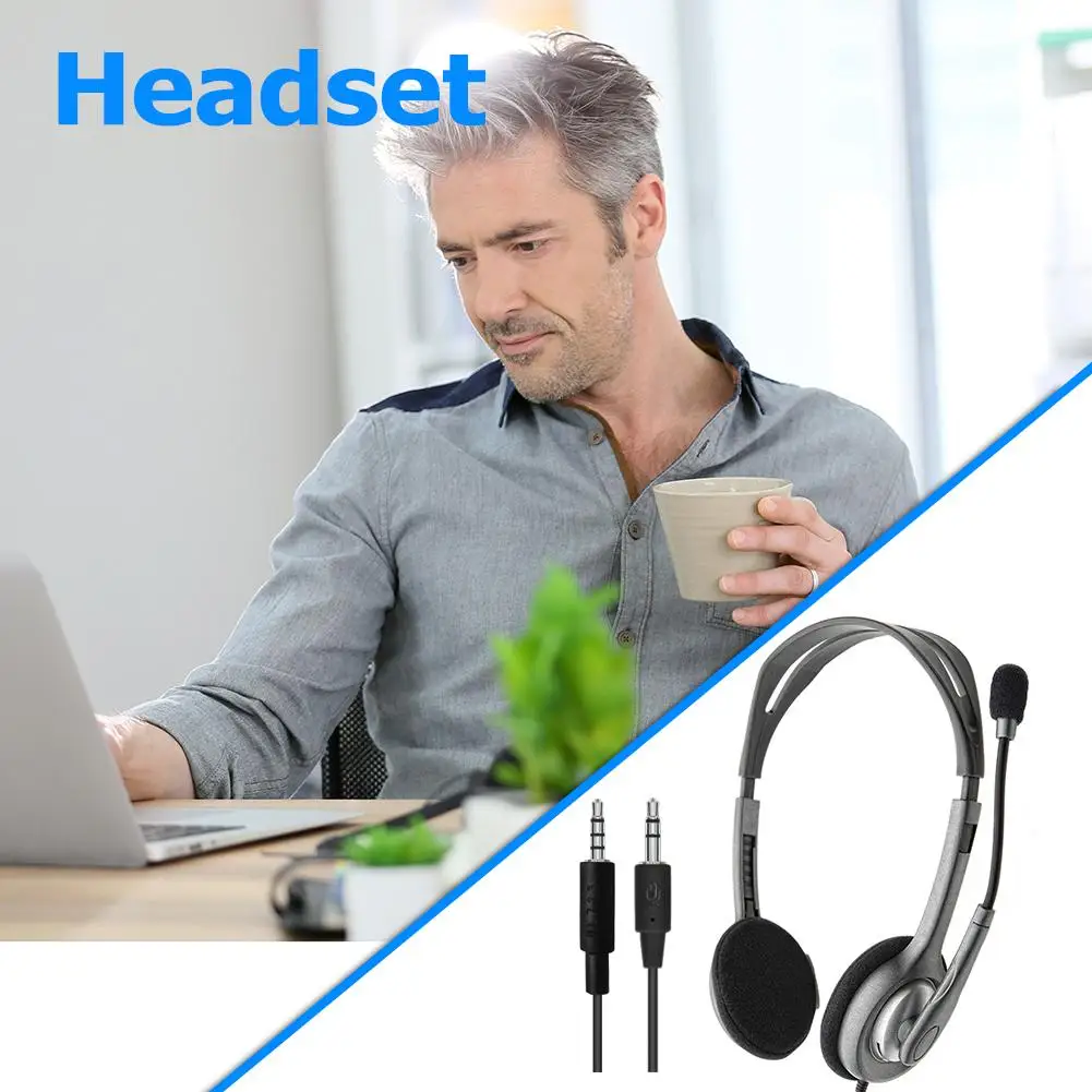 Logitech H110/H111 Stereo Headset Microphone Wired Notebook Flat Single/Dual 3.5mm Audio Optional | Электроника