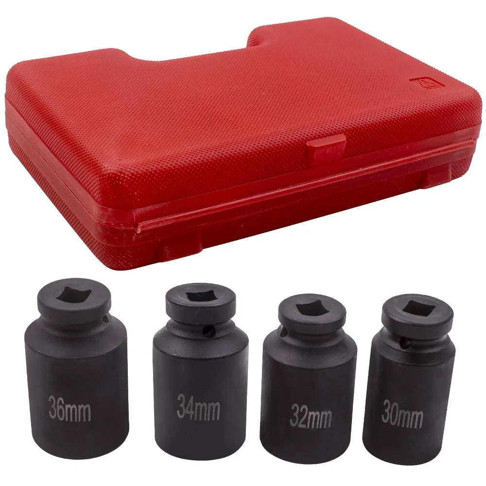 

Комплект ударных торцевых головок 4x 1/2 дюйма, 12 точек, 30 мм, 32 мм, 34 мм, 36 мм