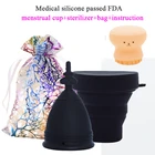 Медицинская силиконовая менструальная чаша 3 шт.лот, женские гигиенические менструальные чаши, многоразовая Женская менструальная чаша для периода S + L