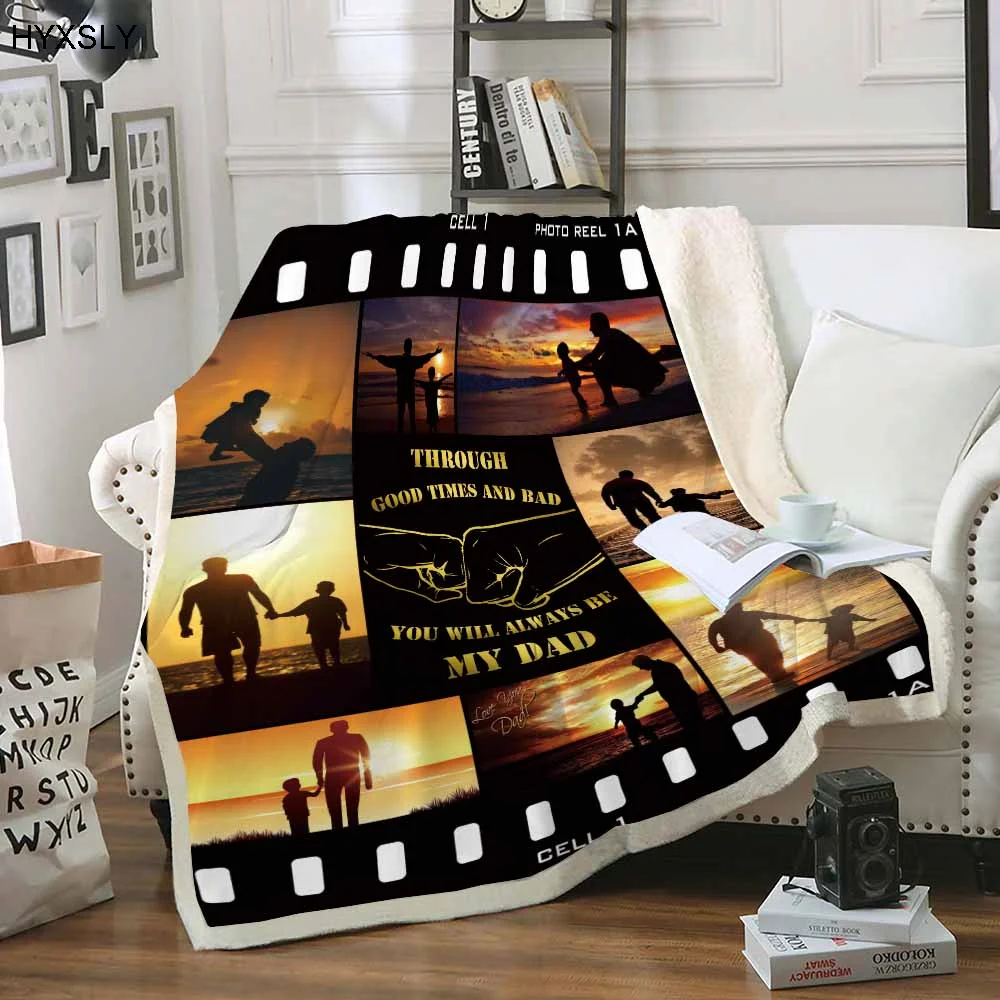 

Letters Blanket To My Dad Warm Cozy Letter Throw Flannel Blanket on Bed Home Textiles Couch Birthday Gift