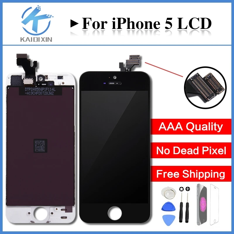 100% все тест без битых пикселей AAA качество ЖК дисплей для iPhone 5 дигитайзер сборка