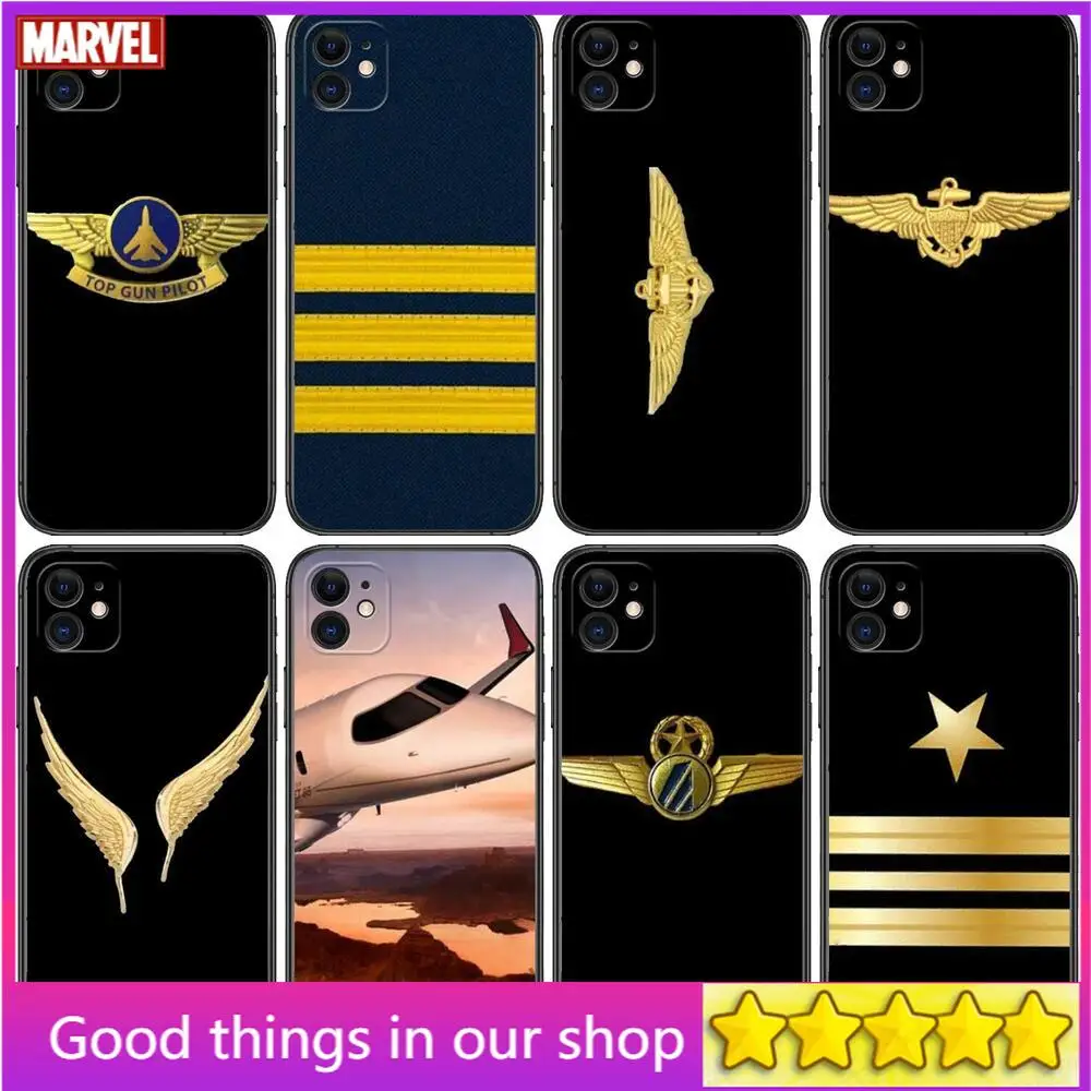 

Airplane Pilot Epaulette Phone Cases For iphone 13 Pro Max case 12 11 Pro Max 8 PLUS 7 PLUS 6S iphone XR X XS mini mobile cell