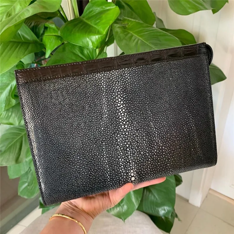 Оригинальный экзотический большой клатч конверт для бизнесменов из натуральной