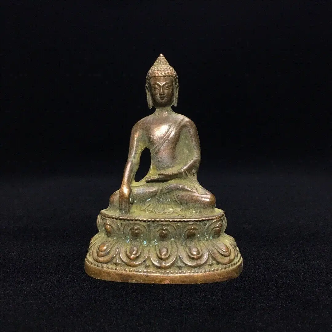 

8,5*6 см ретро антиквариат медная тибетская статуя Будды орнамент коллекция
