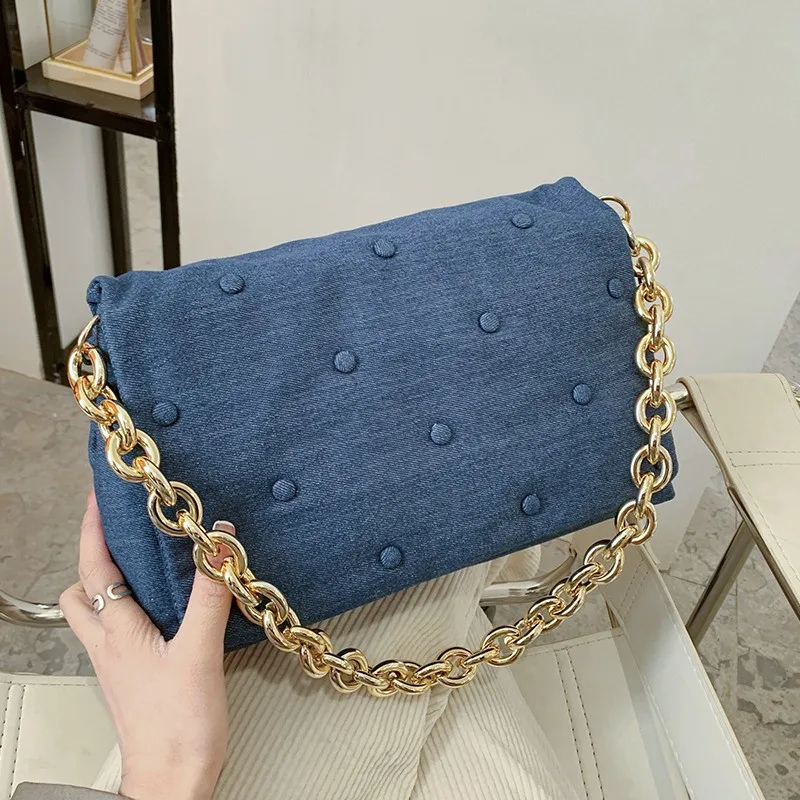 

Female Punk Style Black Chain PU Leather Crossbody Bags for 2021 Designer Fashion Clutch Purse Small Underarm Shoulder Bag