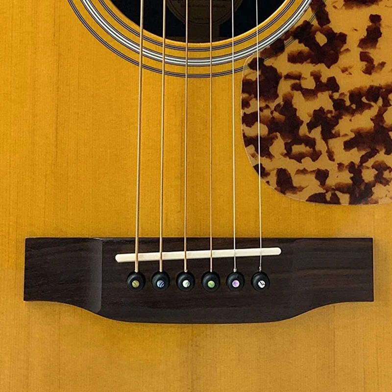 

1 Set of Ebony & Pearl Bridge Pins for Acoustic Guitars/String Pegs (Slotted),Guitar Accessories