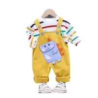 new spring autumn children cartoon clothes baby boys girls striped t shirt pants 2pcssets kid infant costume toddler sportswear