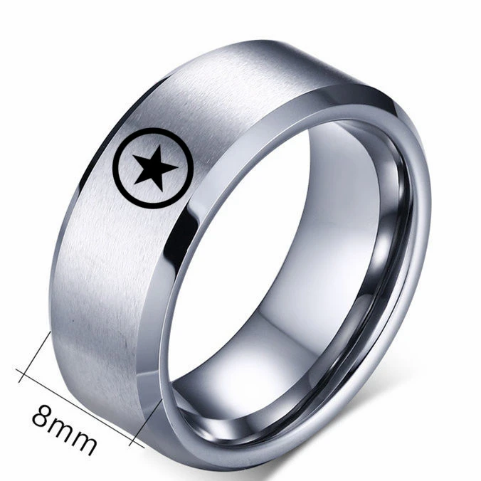 Мужское и женское кольцо с титановой звездой MANGOSKY 8 мм | Украшения аксессуары