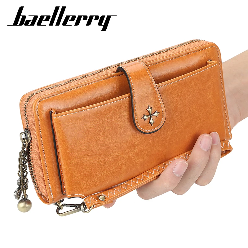 

Baellerry Women Purses Long Zipper PU Leather Ladies Clutch Bags With Cellphone Holder High Quality Card Holder Wallet