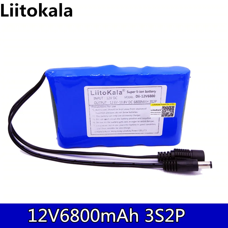 HK Liitokala12 V 2200 mah 3000mah 4400mah 6800 mah 9800 mah 10ah 18650 Li-lon DC 12 V Bateria Recarregavel de Super