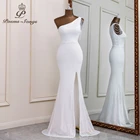 Изысканное белое вечернее платье на одно плечо, платья для выпускного вечера, вечерние платья, платье для вечеринки, свадебное платье