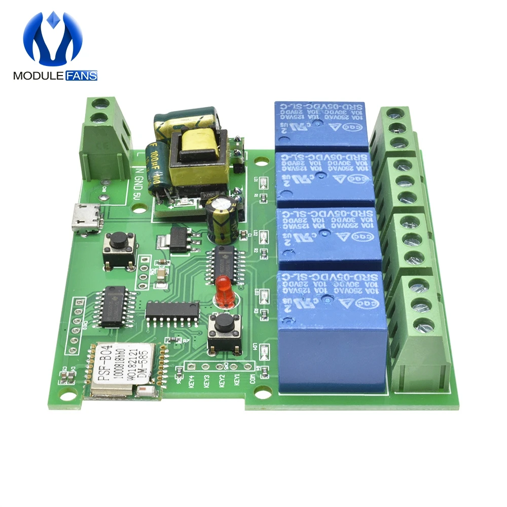 220V 4 Channel 433M wireless Wifi Relay Module Phone APP Remote Control WIFI Switch Jog SelfLock Interlock For Android for IOS |