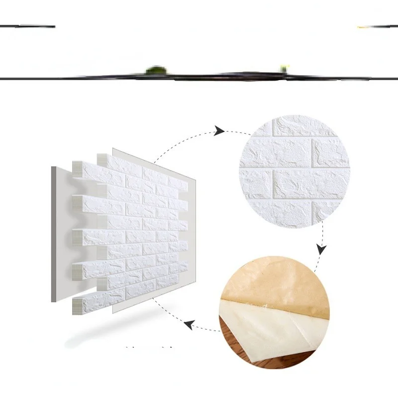 

12pcs 3D DIY Decor Home Brick Wall Stickers Living Room Waterproof Foam Room Adhesive Sticker Wallpaper Made Decals For Kitchen