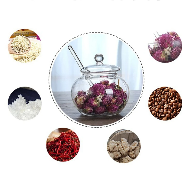Стеклянная банка для сахара миска печенья с крышкой Ложка прозрачная Конфета