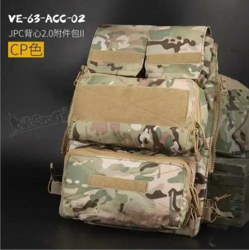 

1000D Nylon Tactical Zipper Panel Pouch Bag Back Pack For JPC2.0 Tactical Vest