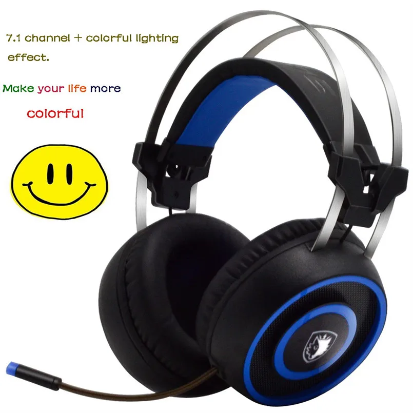 SADES A60 7.1 USB Headphones Wired Headset Over-the-Ear Gamer Stereo With Mic Audifonos Para Celular 40OCT7 | Электроника