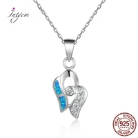 geometry blue opal necklace sterling silver 925 jewelry for women dazzling cubic zircon wedding jewelry chains gifts wholesale