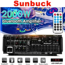 2000W 110 V/220 V 2 канальный bluetooth домашней стереосистеме Мощность аудио усилитель аудио поддержкой USB, SD карт памяти, пульт дистанционного управления усилители сабвуфер усилитель