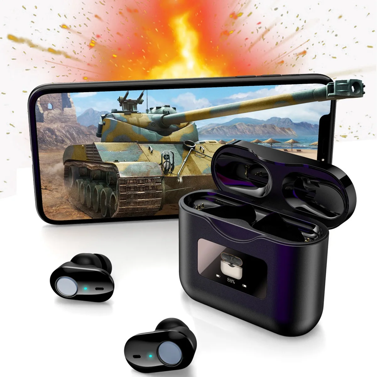 ANC TWS OLED дисплей настоящий активный шумоподавление беспроводные Bluetooth наушники