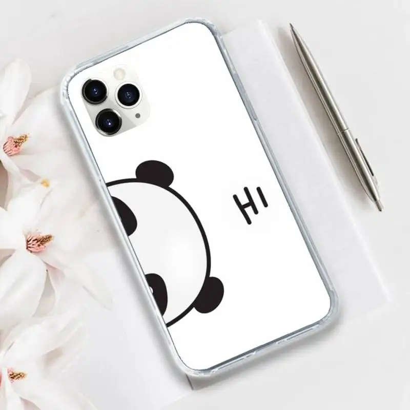 

Panda Cat Dinosaur Phone Case Transparent for iPhone 11 12 mini pro XS MAX 8 7 6 6S Plus X 5S SE 2020 XR