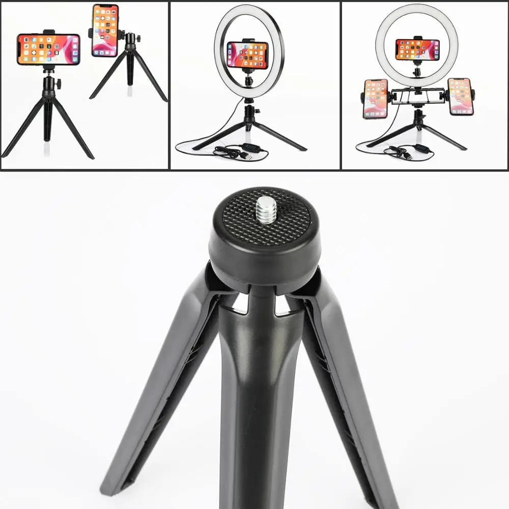 Кольцевой светодиодный светильник для фотосъемки 26 см с регулируемой яркостью |