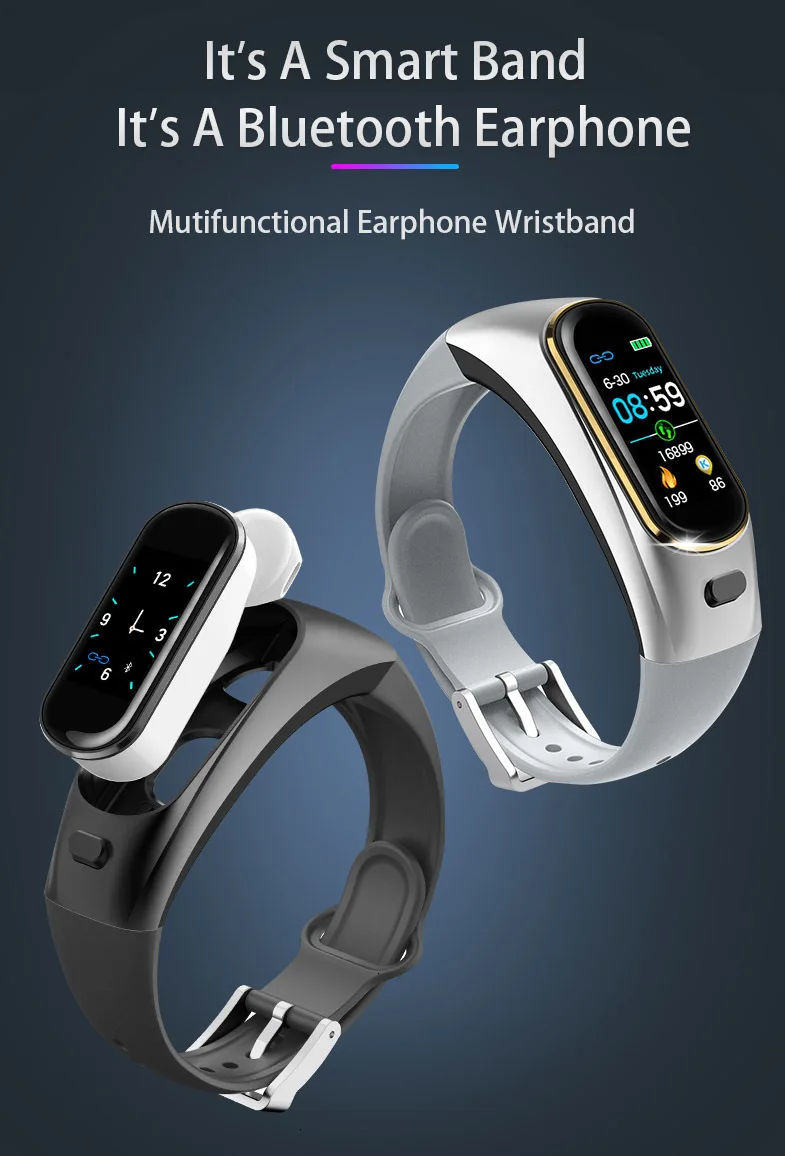 Умные часы GIMTO, мужские, Bluetooth, беспроводные наушники, женские часы, кровяное давление, пульсометр, умный браслет, наушники для Apple