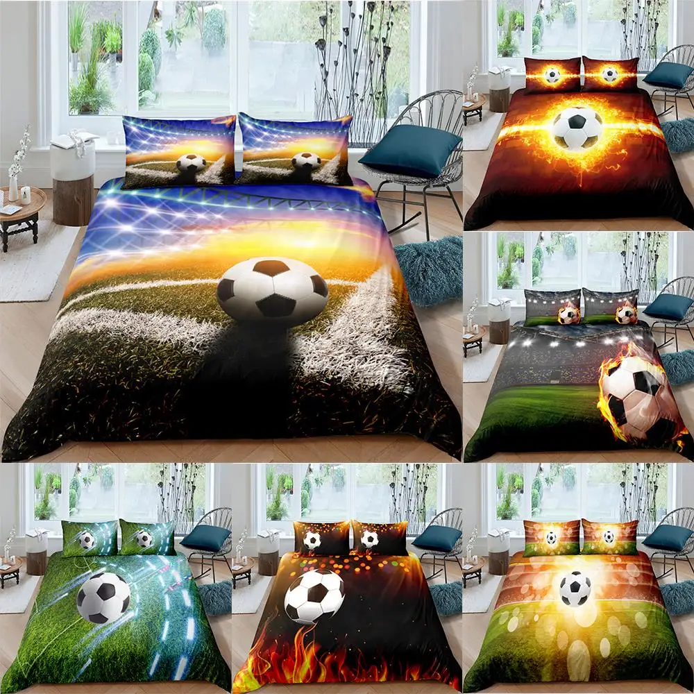 

Sports Football Bedding Set Duvet Cover and Pillowcase Luxury Home Textiles 3D Digital Printing Pattern