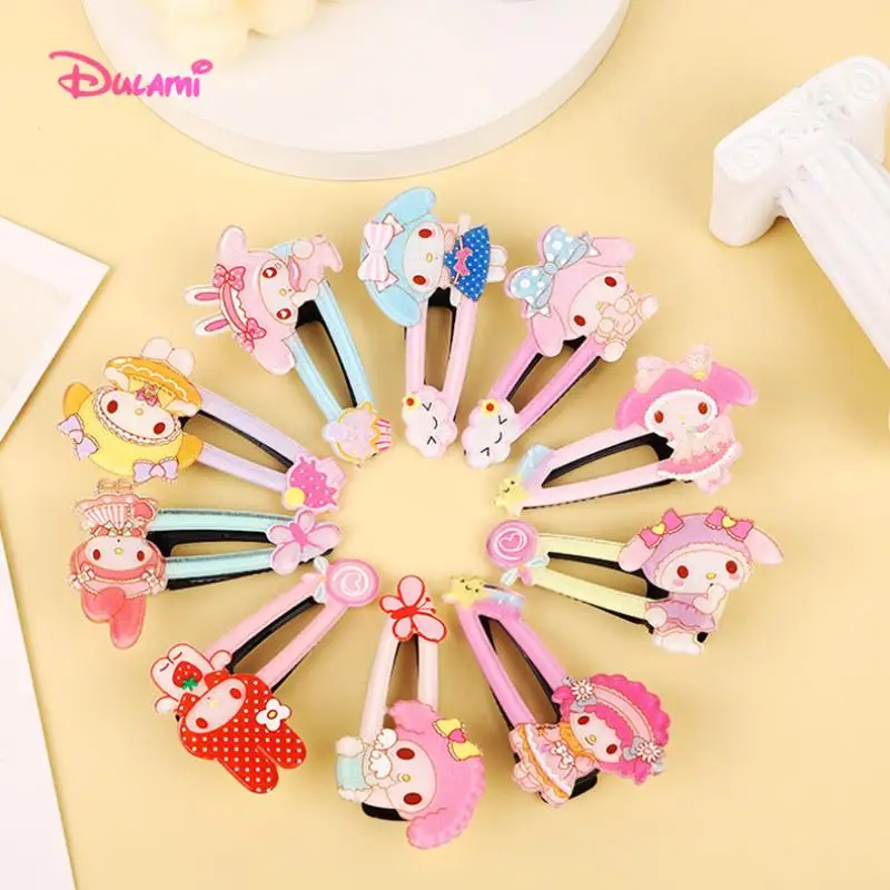 

Kawaii Cute Acrylic Hollow Sanrio Melody Series Hairpin Children Bangs Broken Hairpin Hair Accessories Christmas Gifts