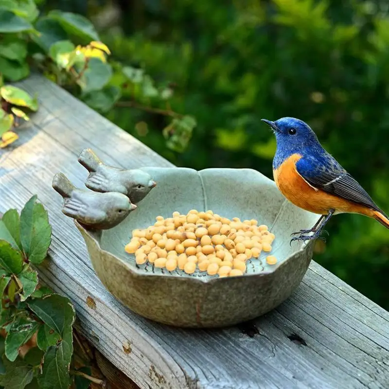 

Ceramic Bird Bowls Bird Feeder Yard Ceramic Bird Feeding Bowl Garden Decoration Fruit Snack Storage Bowl Table Ornaments Crafts