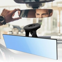 car rear view mirror anti glare curved rearview mirror universal car truck interior suction cup blue mirror