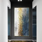 Золотая абстрактная картина маслом на холсте, плакат и принты, нордическая Современная Картина на холсте, Настенная картина для декора гостиной