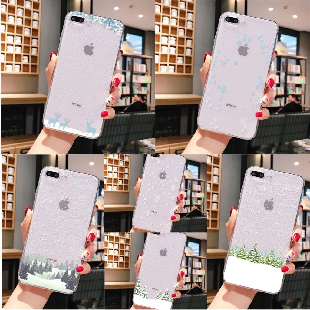 Чехол С Рождеством и снегом для iPhone 5 5Sx 6 7plus 8 8Plus X XS MAX XR 11 pro max | Мобильные телефоны