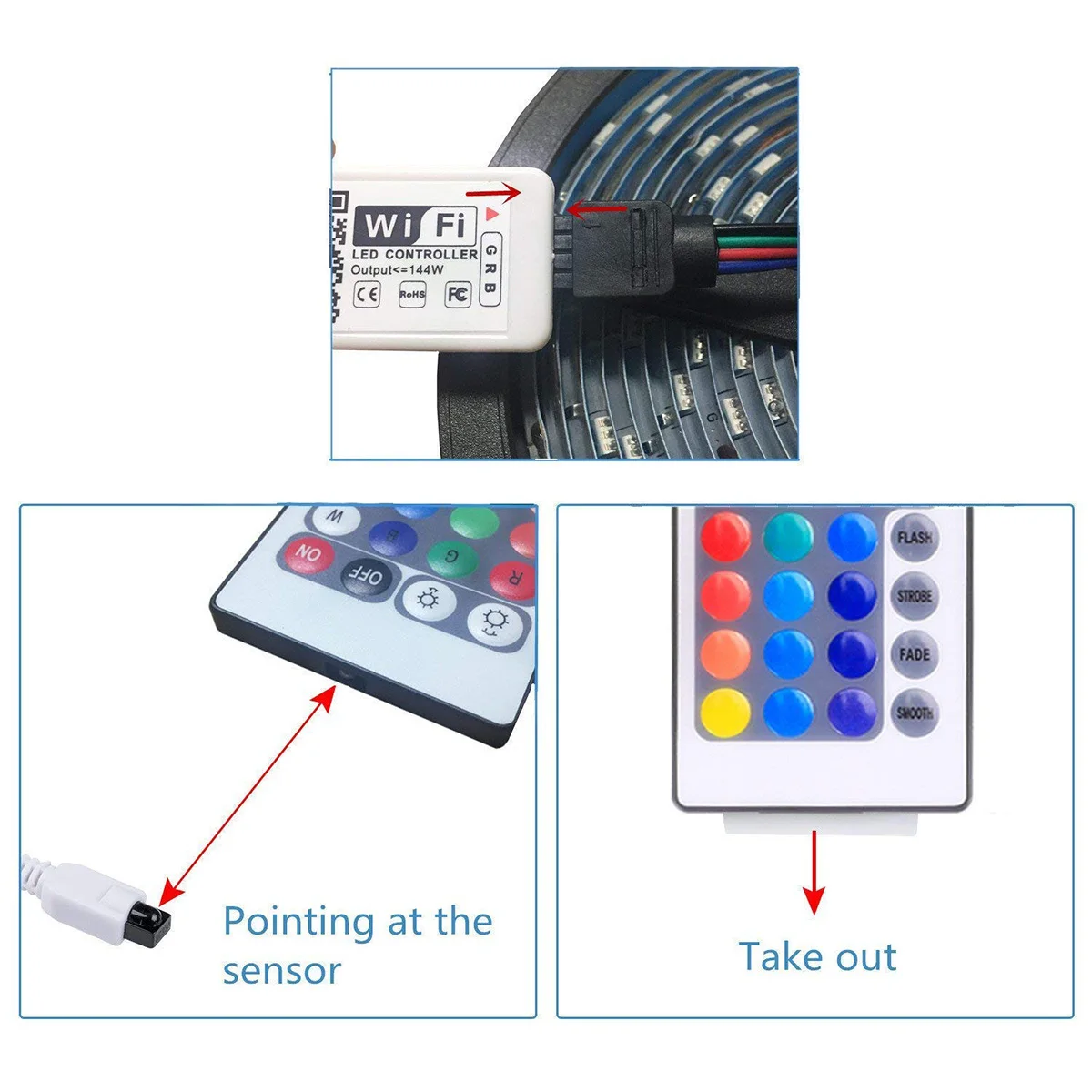 Умный wifi Пульт дистанционного управления RGB Светодиодная лента комплект пульт + 5