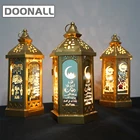 Мусульманский праздник Рамадана, 3D фонарь, ночсветильник, железная светодиодная луна, ИД лампа, праздничная настольная лампа, Декор, подарок, комплект орнаментов для дома