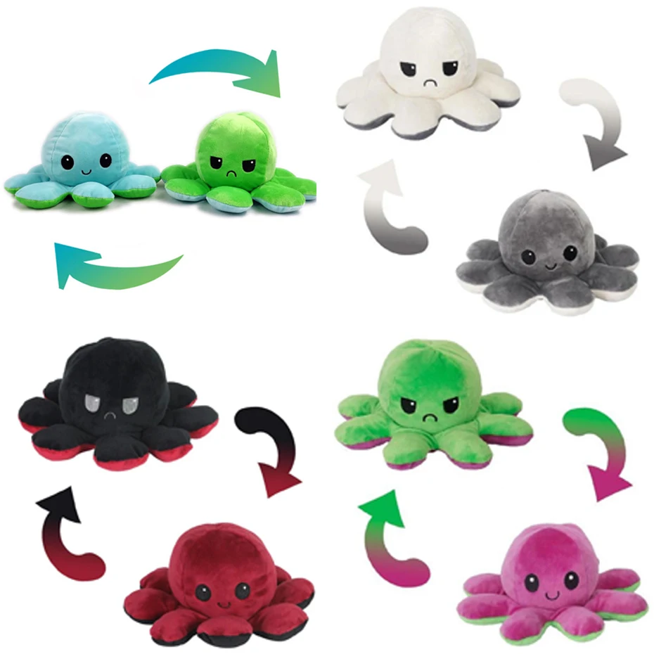 

Octopns Room decoration Octopns Plush Animal Children's Double Flip Doll Soft Cute Plush Peluches Eeversible Plush Toy