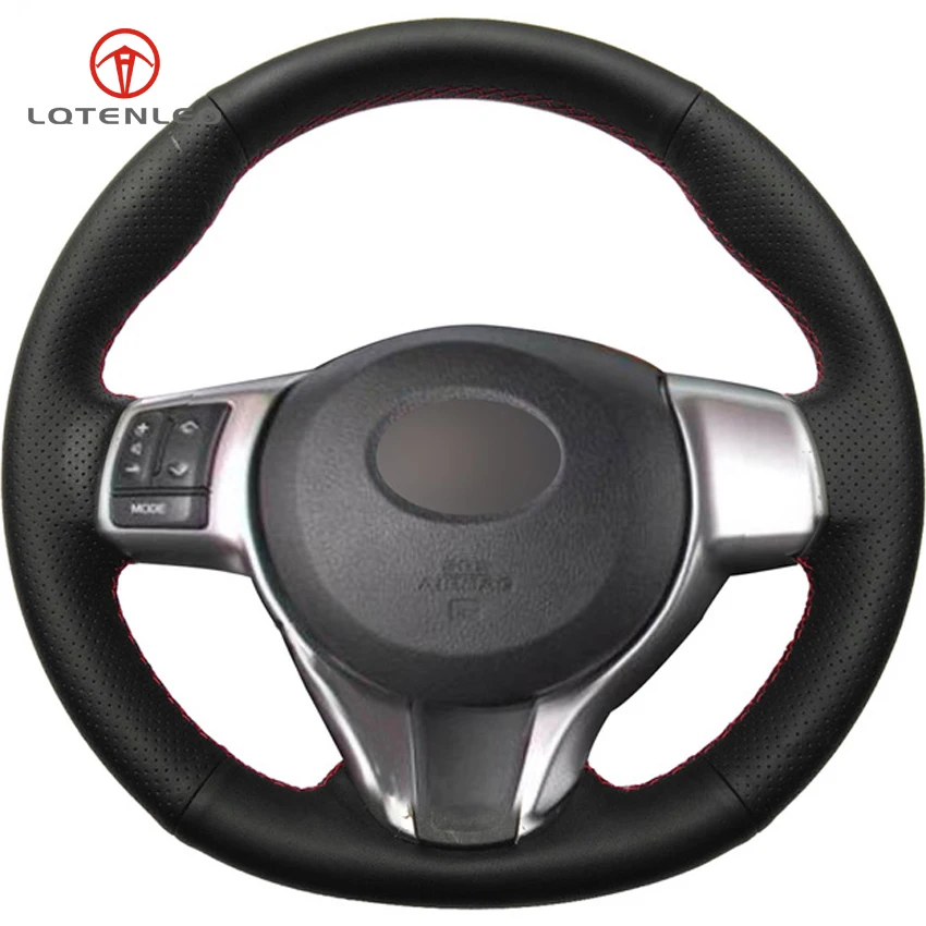 LQTENLEO черная искусственная кожа ручная строчка для Toyota Yaris 2012 2019 Subaru Trezia 2011 2015|car