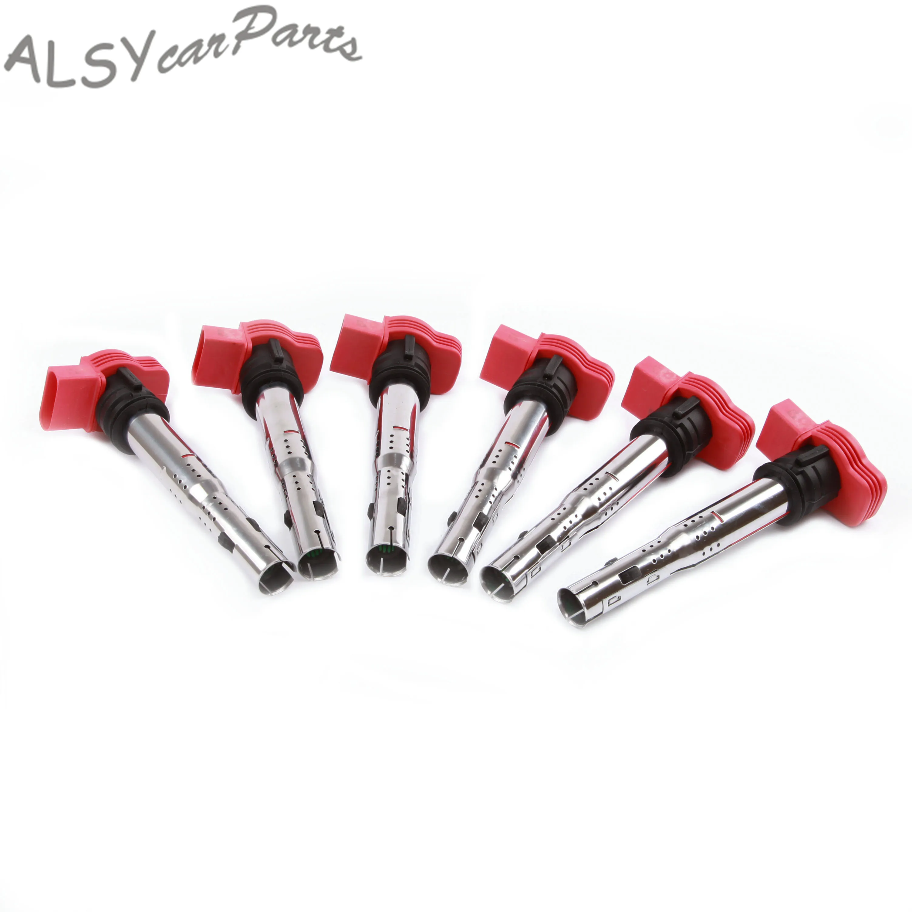 YIMIOEMO 6 красный катушки зажигания пакеты UF 529 для VW Touareg Audi R8 A4 A5 A6 Allroad RS6 A8 Q5 Q7 V6 V8