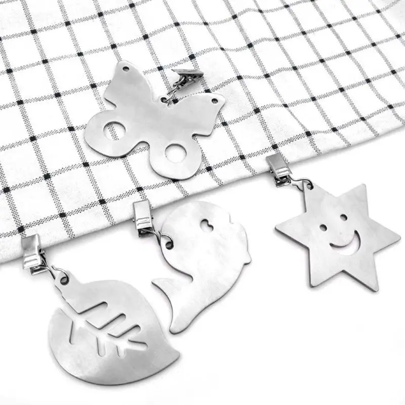 

4pcs Stainless Steel Tablecloth Weights Clips Hanging Buckles Multi-function Clamp for Picnic Table Cloth