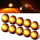 10X12 В светодиодный автомобильный светильник маленький круглый боковой габаритный светильник s Янтарный Желтый грузовик лампы кнопки внедорожный автомобильный фонарь боковой габаритный светодиодный светильник
