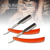 hot sale stainless steel folding razor mens facial shaver straight razor holder barber tools