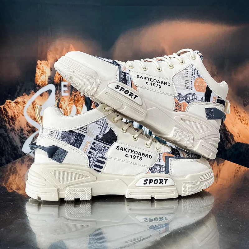 

Мужские повседневные туфли Neakers 2022, модные стеганые сапоги, Мужская массивная износостойкая Высокая Яркая дизайнерская обувь, мужская обув...