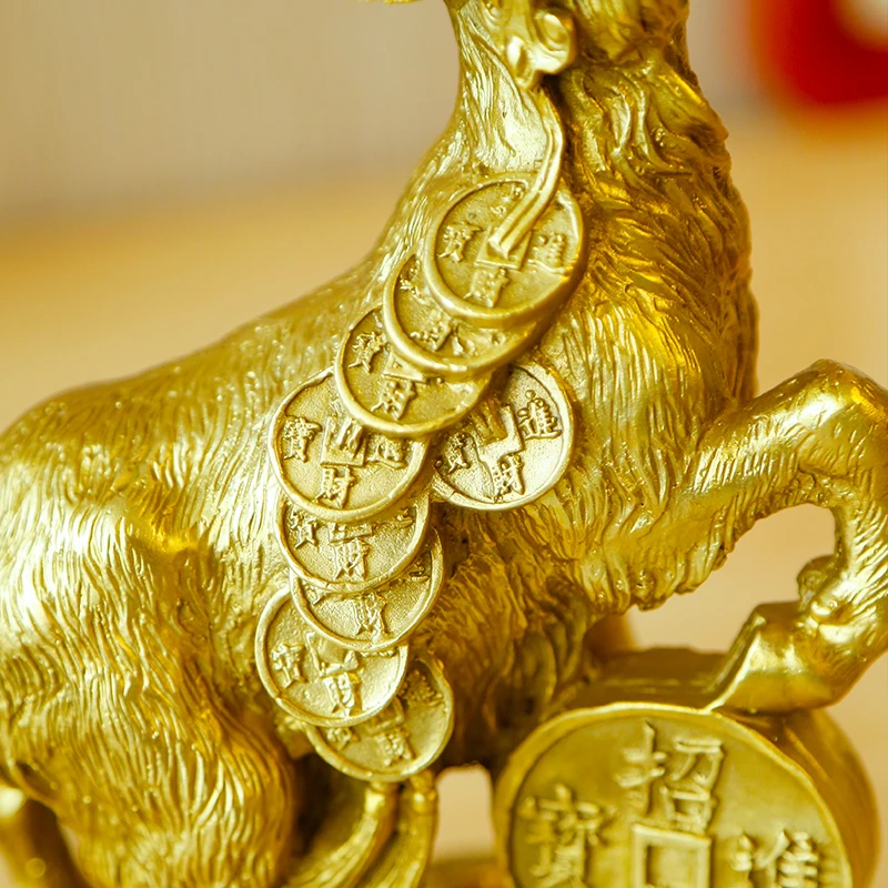 Feng Shui латунная фигурка Ruyi овец три Рамс Принесите Bliss украшения Зодиак ремесел